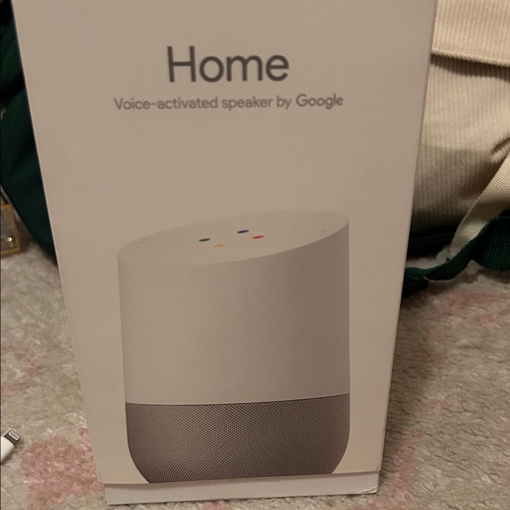 Google Home Smart Speaker in White and Gray